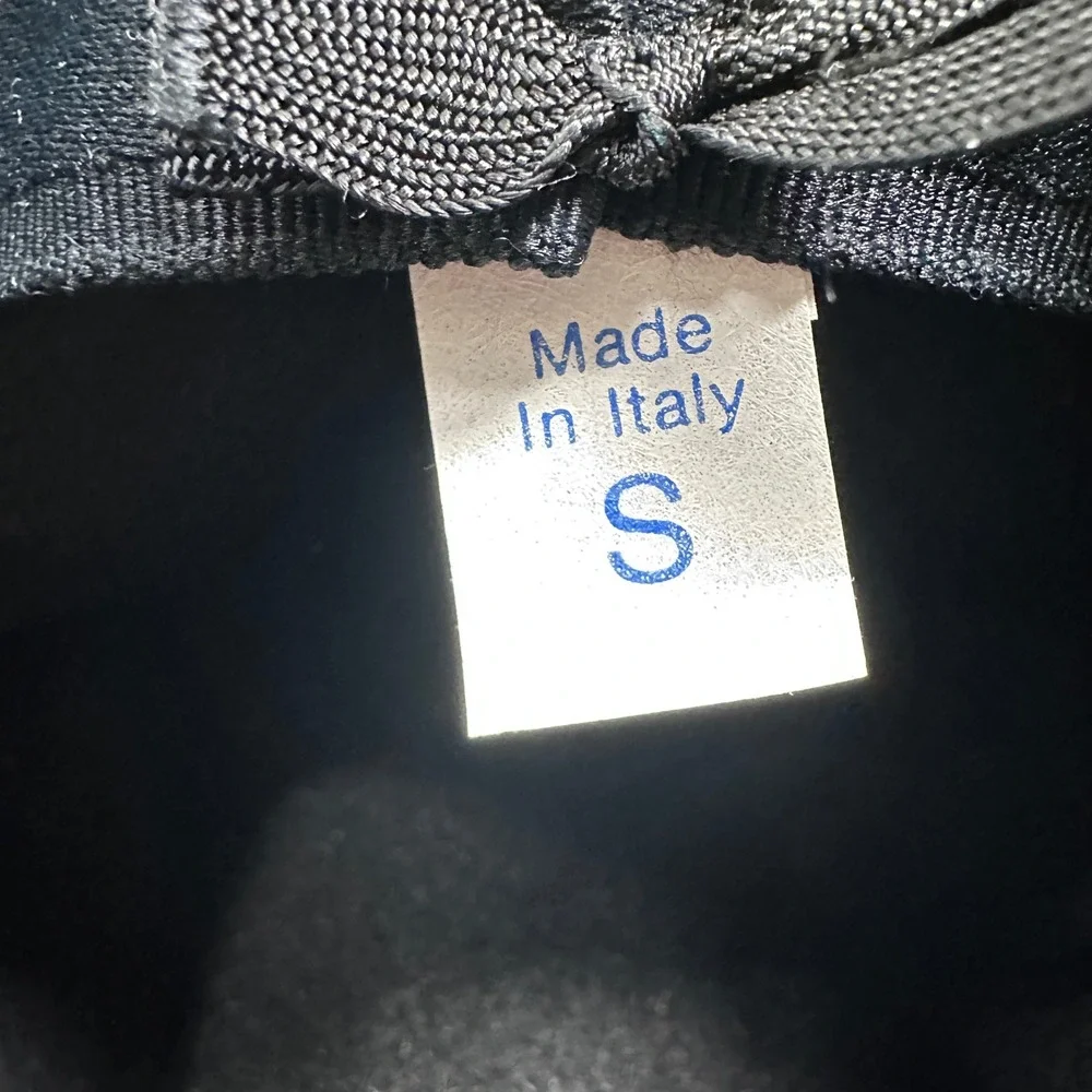 Fiorentino Black Fur Felt Fedora Hat Made in Italy Small Pinch Front‎ Wide Brim